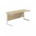 Jemini Single Rectangular Desk 1600x600x730mm Maple/White KF800744 KF800744