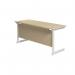 Jemini Single Rectangular Desk 1600x600x730mm Maple/White KF800744 KF800744