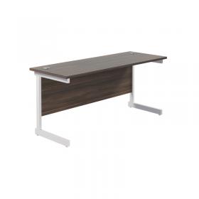 Jemini Single Rectangular Desk 1600x600x730mm Dark Walnut/White KF800750 KF800750