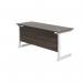 Jemini Single Rectangular Desk 1600x600x730mm Dark Walnut/White KF800750 KF800750