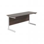 Jemini Single Rectangular Desk 1600x600x730mm Dark WalnutWhite KF800750 KF800750