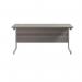 Jemini Single Rectangular Desk 1800x600x730mm Grey Oak/Silver KF800772 KF800772