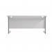 Jemini Single Rectangular Desk 1800x600x730mm White/Silver KF800794 KF800794