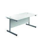 Jemini Single Rectangular Desk 1800x600x730mm White/Silver KF800794 KF800794