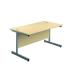 Jemini Single Rectangular Desk 1800x600x730mm Maple/Silver KF800809