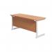 Jemini Single Rectangular Desk 1800x600x730mm Beech/White KF800821 KF800821