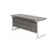 Jemini Single Rectangular Desk 1800x600x730mm Grey Oak/White KF800834 KF800834