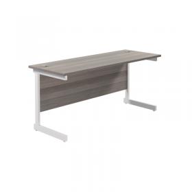 VOW Jemini Single Rectangular Desk 1800x600x730mm Grey OakWhite KF800834 KF800834