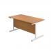 Jemini Single Rectangular Desk 1800x600x730mm Nova Oak/White KF800840 KF800840