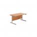 Jemini Single Rectangular Desk 1200x800x730mm Beech/Silver KF801008 KF801008