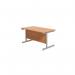 Jemini Single Rectangular Desk 1200x800x730mm Beech/Silver KF801008 KF801008