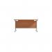 Jemini Single Rectangular Desk 1200x800x730mm Beech/Silver KF801008 KF801008