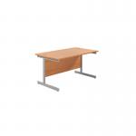 VOW Jemini Single Rectangular Desk 1200x800x730mm BeechSilver KF801008 KF801008