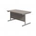 Jemini Single Rectangular Desk 1200x800x730mm Grey Oak/Silver KF801014 KF801014