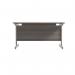 Jemini Single Rectangular Desk 1200x800x730mm Grey Oak/Silver KF801014 KF801014