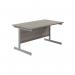 Jemini Single Rectangular Desk 1200x800x730mm Grey OakSilver KF801014 KF801014