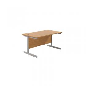 VOW Jemini Single Rectangular Desk 1200x800x730mm Nova OakSilver KF801020 KF801020