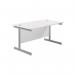 Jemini Single Rectangular Desk 1200x800x730mm White/Silver KF801033 KF801033