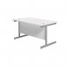 Jemini Single Rectangular Desk 1200x800x730mm White/Silver KF801033 KF801033