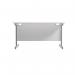 Jemini Single Rectangular Desk 1200x800x730mm White/Silver KF801033 KF801033