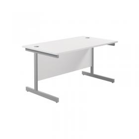 VOW Jemini Single Rectangular Desk 1200x800x730mm WhiteSilver KF801033 KF801033