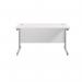 Jemini Single Rectangular Desk 1200x800x730mm WhiteSilver KF801033 KF801033