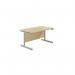 Jemini Single Rectangular Desk 1200x800x730mm Maple/Silver KF801049 KF801049