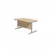 Jemini Single Rectangular Desk 1200x800x730mm Maple/Silver KF801049 KF801049