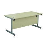 Jemini Single Rectangular Desk 1200x800x730mm Maple/Silver KF801049 KF801049