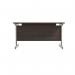 Jemini Single Rectangular Desk 1200x800x730mm Dark Walnut/Silver KF801055 KF801055