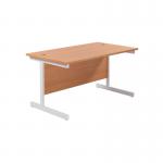 Jemini Single Rectangular Desk 1200x800x730mm Beech/White KF801061 KF801061