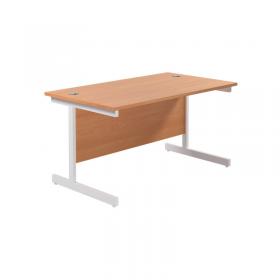 Jemini Single Rectangular Desk 1200x800x730mm Beech/White KF801061 KF801061