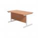 Jemini Single Rectangular Desk 1200x800x730mm Beech/White KF801061 KF801061