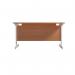 Jemini Single Rectangular Desk 1200x800x730mm Beech/White KF801061 KF801061