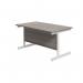 Jemini Single Rectangular Desk 1200x800x730mm Grey Oak/White KF801077 KF801077