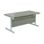 Jemini Single Rectangular Desk 1200x800x730mm Grey Oak/White KF801077 KF801077