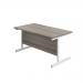 Jemini Single Rectangular Desk 1200x800x730mm Grey Oak/White KF801077 KF801077
