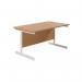 Jemini Single Rectangular Desk 1200x800x730mm Nova Oak/White KF801083 KF801083