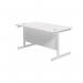 Jemini Single Rectangular Desk 1200x800x730mm White/White KF801099 KF801099