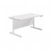 Jemini Single Rectangular Desk 1200x800x730mm WhiteWhite KF801099 KF801099