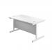 Jemini Single Rectangular Desk 1200x800x730mm White/White KF801099 KF801099
