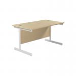 Jemini Single Rectangular Desk 1200x800x730mm Maple/White KF801104 KF801104