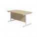 Jemini Single Rectangular Desk 1200x800x730mm Maple/White KF801104 KF801104