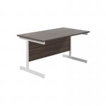 Jemini Single Rectangular Desk 1200x800x730mm Dark Walnut/White KF801110 KF801110