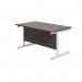 Jemini Single Rectangular Desk 1200x800x730mm Dark Walnut/White KF801110 KF801110