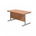 Jemini Single Rectangular Desk 1400x800x730mm Beech/Silver KF801126 KF801126