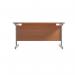 Jemini Single Rectangular Desk 1400x800x730mm Beech/Silver KF801126 KF801126