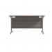 Jemini Single Rectangular Desk 1400x800x730mm Grey OakSilver KF801139 KF801139