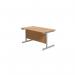 Jemini Single Rectangular Desk 1400x800x730mm Nova Oak/Silver KF801145 KF801145