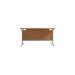 Jemini Single Rectangular Desk 1400x800x730mm Nova Oak/Silver KF801145 KF801145